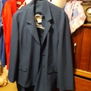 Blue pants suit